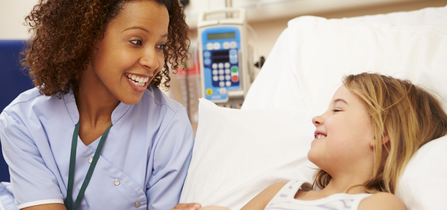 young patient hospital bed and doctor smiling