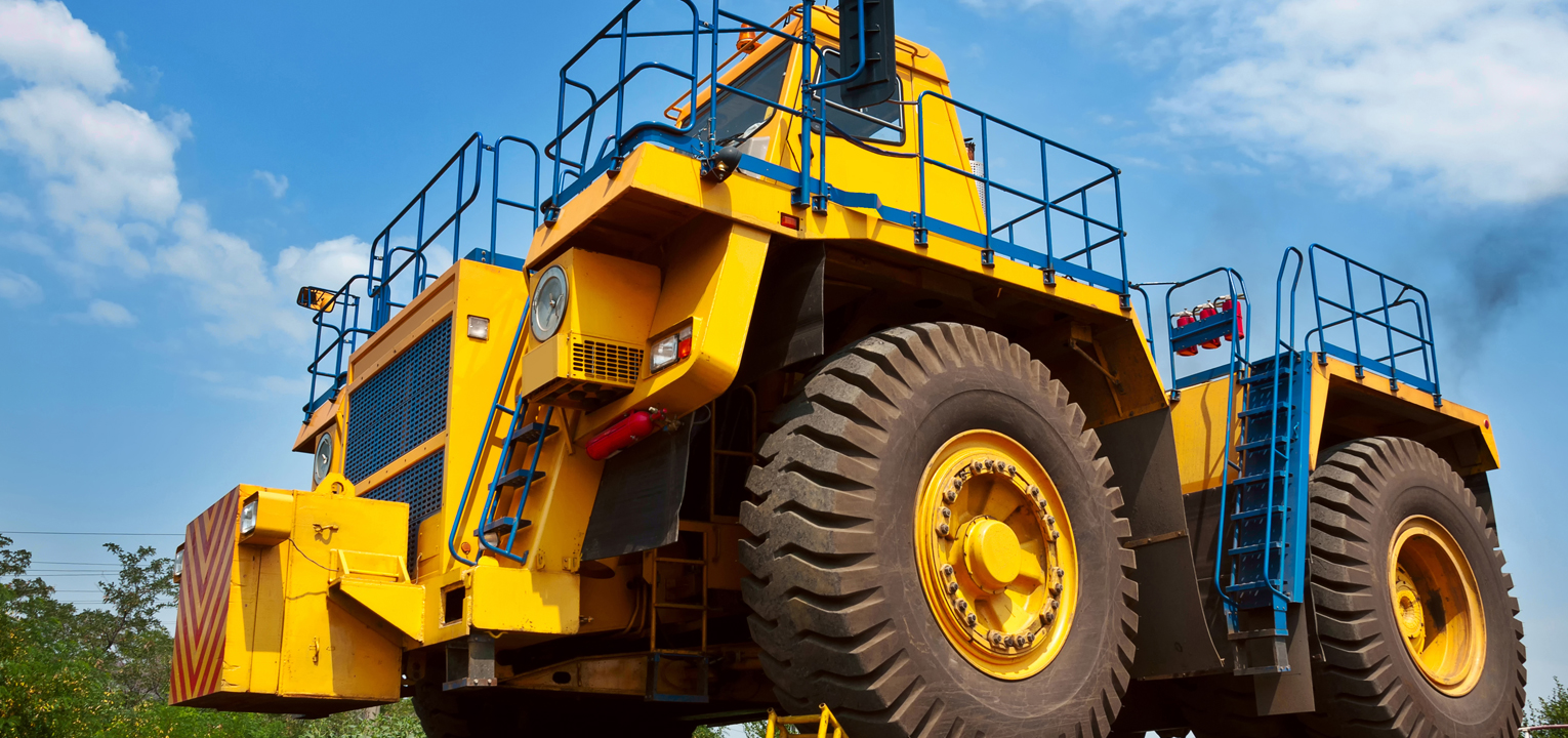 big yellow mining truck