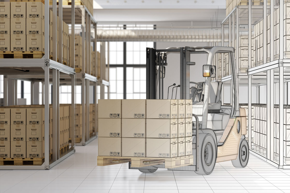 CAD-planning-mail-order-warehouse-forklift